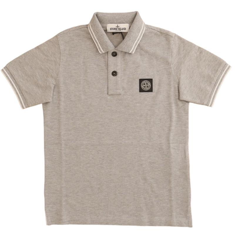 Polo T-shirt i Støvet Grå Melange fra Stone Island