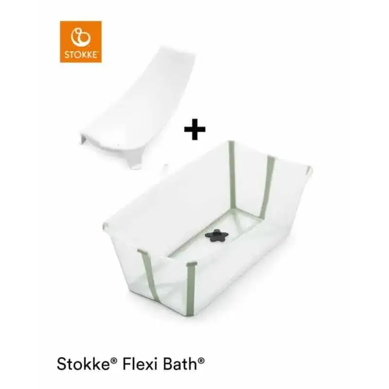 Sammenfoldeligt Babybadekar i Grøn fra Stokke® - Praktisk Løsning
