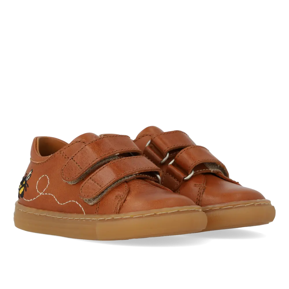 Begynder Sneaker Med Velcro   Cognac   20 fra Angulus