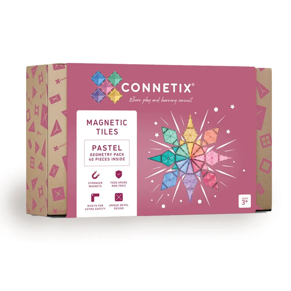 Geometry Pack   Magnetsæt 40 Dele   Pastel fra Connetix
