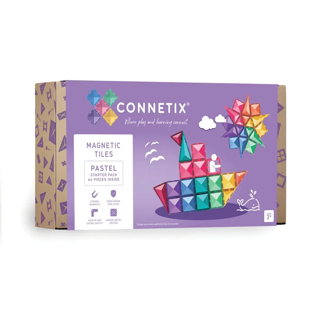 Starter Pack   Magnetsæt 64 Dele   Pastel fra Connetix
