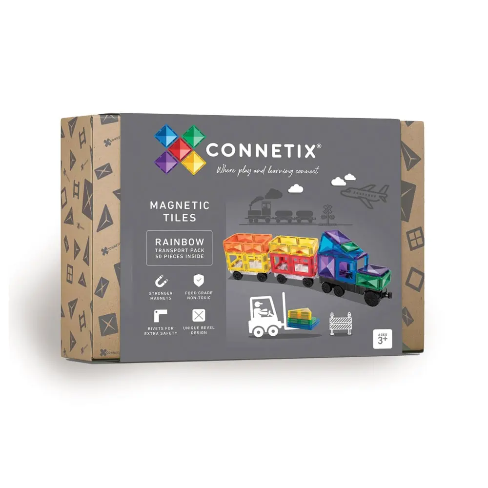 Transport Pack   Magnetsæt 50 Dele   Rainbow fra Connetix
