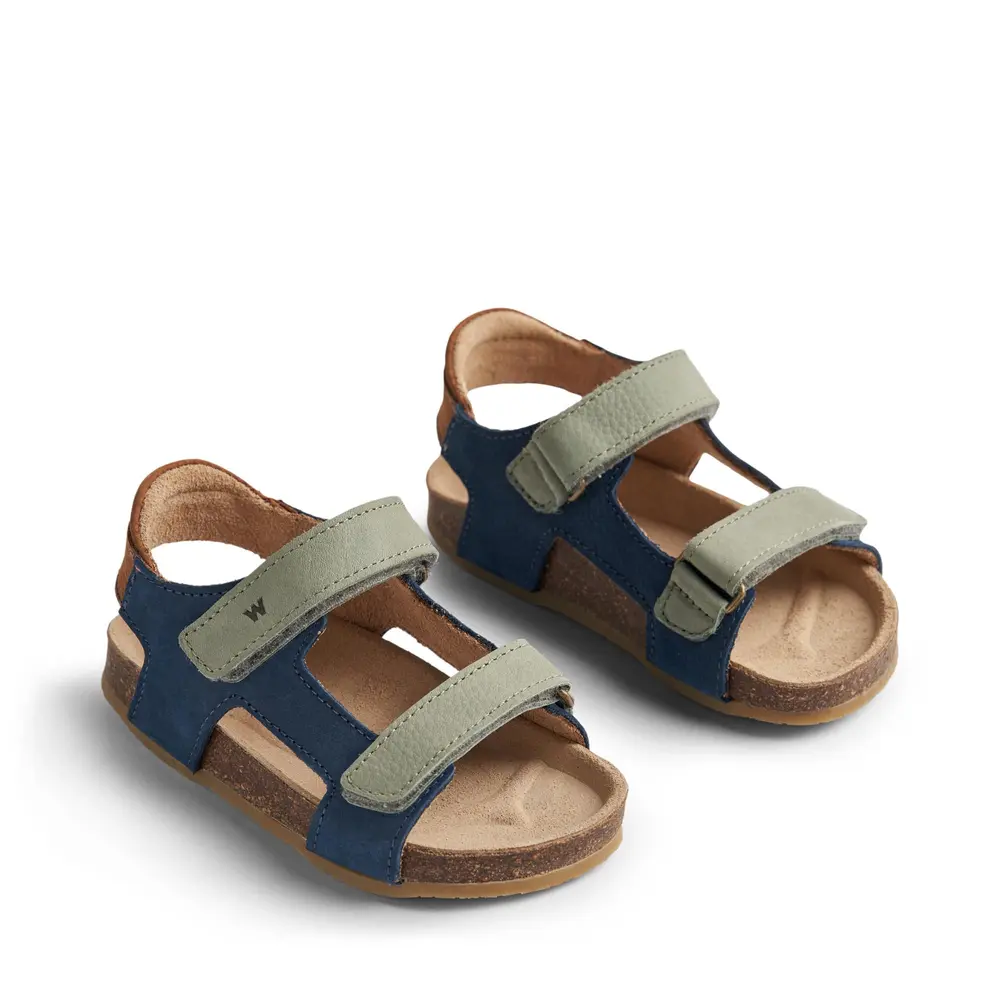 Corey Kork Sandal   Blue   30 fra Wheat