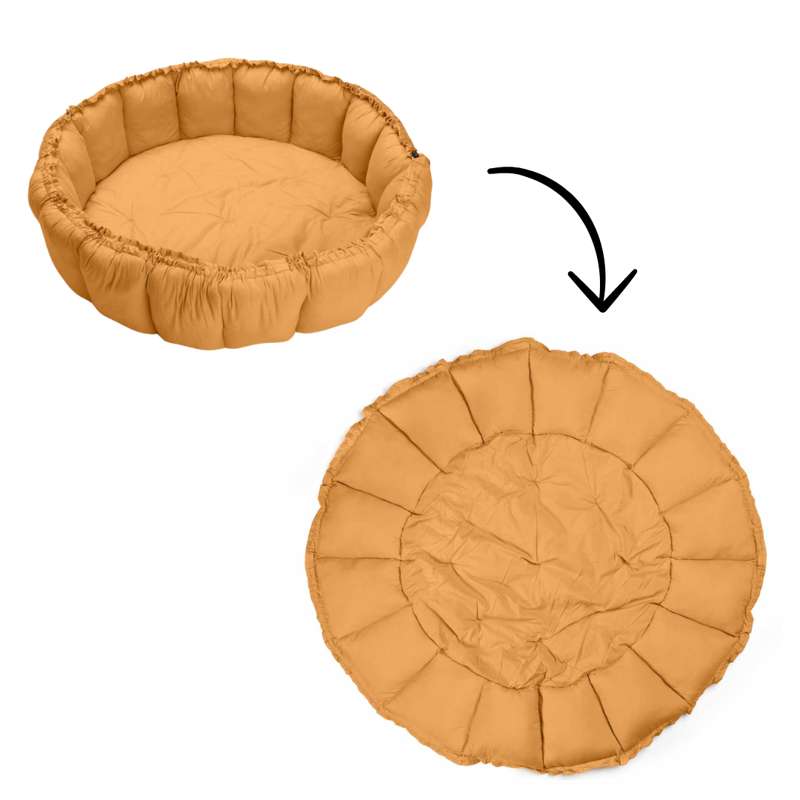Babynest Legetæppe   Bloom   Mustard fra Play & Go