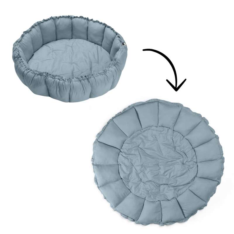 Babynest Legetæppe   Bloom   Dusty Blue fra Play & Go