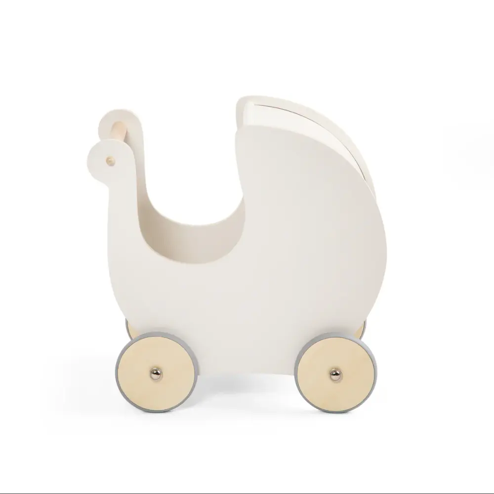 Dukkevogn I Træ, Classic White fra Sebra