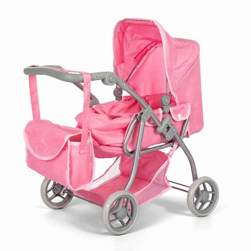 Mamamemo Dukkevogn med Lift i Pink – Fantastisk Leg!