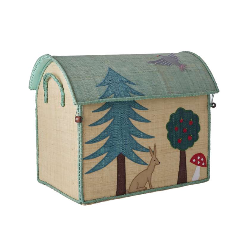 Raffia Opbevaringshus – Happy Forest til Børneværelset