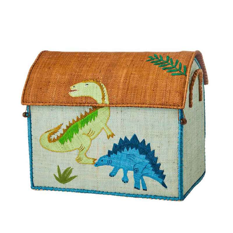 Dinosaur Opbevaringshus i Raffia – Mellem Størrelse Tilbud